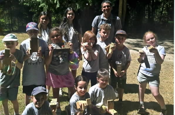 Yesha with campers at Camp Coyote Summer Camp